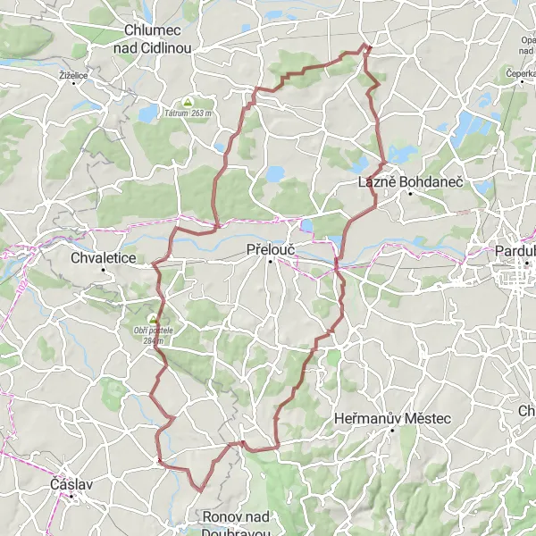 Miniaturní mapa "Výlet za památkami skrz Strašov a Křičeň" inspirace pro cyklisty v oblasti Střední Čechy, Czech Republic. Vytvořeno pomocí plánovače tras Tarmacs.app