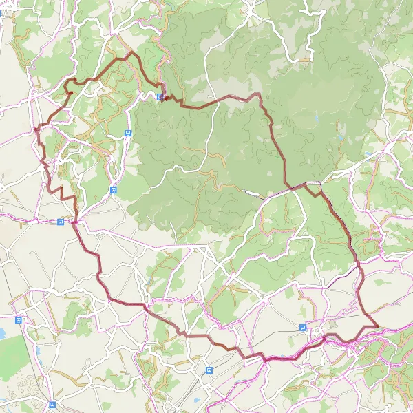 Map miniature of "The Majestic Jedová" cycling inspiration in Střední Morava, Czech Republic. Generated by Tarmacs.app cycling route planner