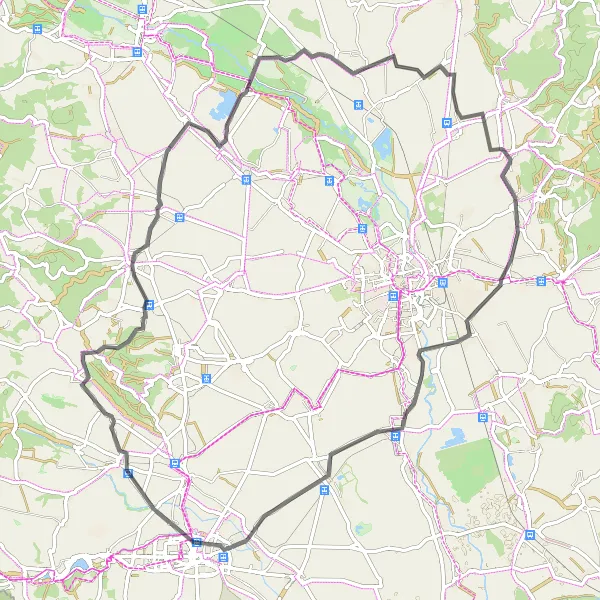 Miniaturní mapa "Podnikavá cyklotrasa kolem Dolan" inspirace pro cyklisty v oblasti Střední Morava, Czech Republic. Vytvořeno pomocí plánovače tras Tarmacs.app