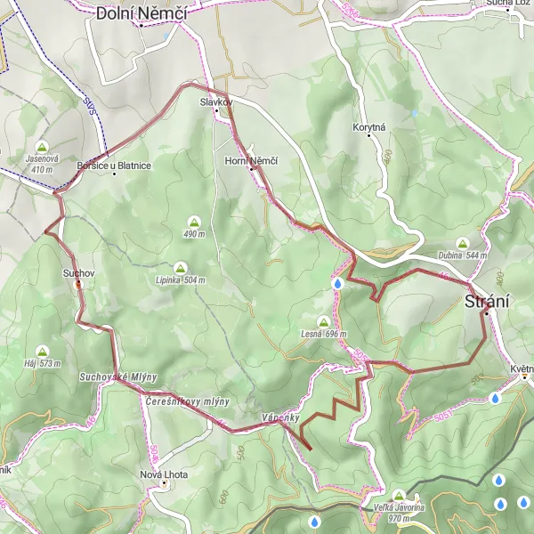 Miniatura mapy "Trasa szlakiem żwiru" - trasy rowerowej w Střední Morava, Czech Republic. Wygenerowane przez planer tras rowerowych Tarmacs.app