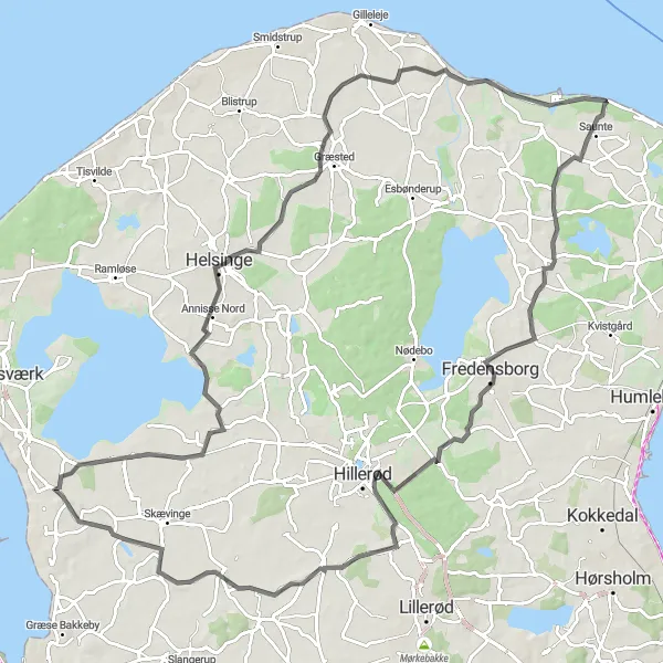 Map miniature of "The Herlev Hills" cycling inspiration in Hovedstaden, Denmark. Generated by Tarmacs.app cycling route planner