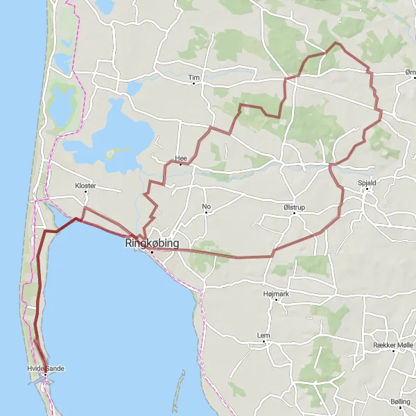 Map miniature of "Ultimate Gravel Challenge" cycling inspiration in Midtjylland, Denmark. Generated by Tarmacs.app cycling route planner