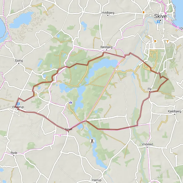 Map miniature of "Coastal Retreat" cycling inspiration in Midtjylland, Denmark. Generated by Tarmacs.app cycling route planner