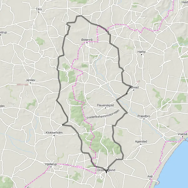 Map miniature of "Thorsbjerg Loop" cycling inspiration in Nordjylland, Denmark. Generated by Tarmacs.app cycling route planner