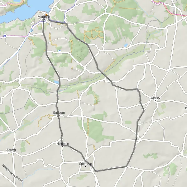 Map miniature of "Blenstrup Adventure" cycling inspiration in Nordjylland, Denmark. Generated by Tarmacs.app cycling route planner