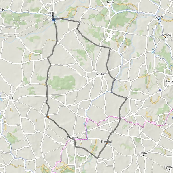 Map miniature of "Scenic Exploration" cycling inspiration in Nordjylland, Denmark. Generated by Tarmacs.app cycling route planner