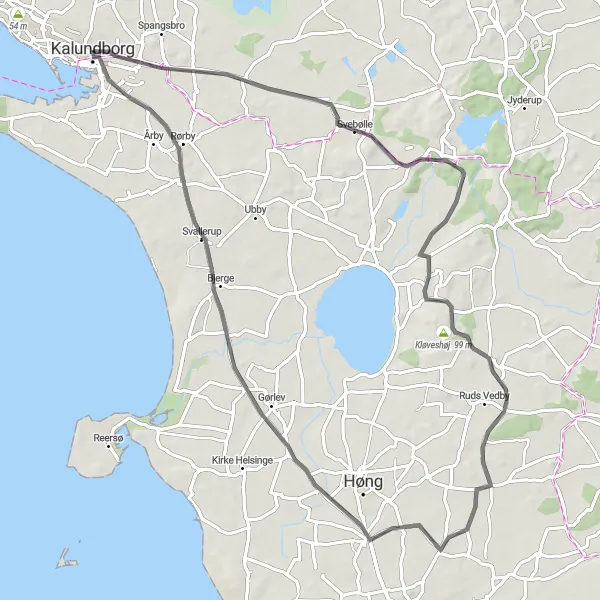 Map miniature of "Seascape Haven" cycling inspiration in Sjælland, Denmark. Generated by Tarmacs.app cycling route planner