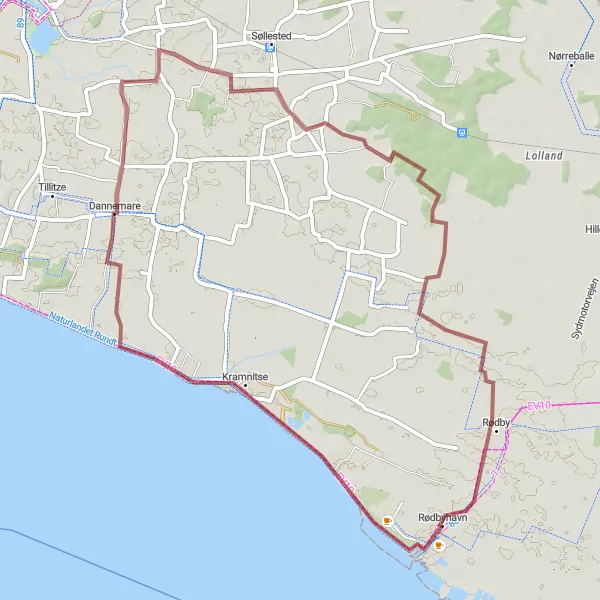 Map miniature of "Gravel Adventure" cycling inspiration in Sjælland, Denmark. Generated by Tarmacs.app cycling route planner