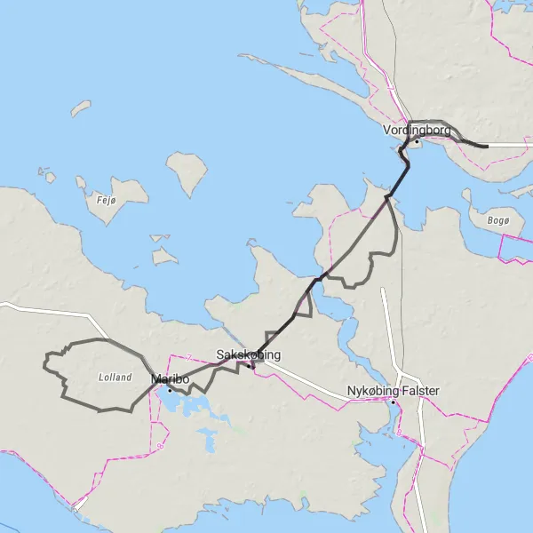 Map miniature of "Scenic Loop from Stensved" cycling inspiration in Sjælland, Denmark. Generated by Tarmacs.app cycling route planner