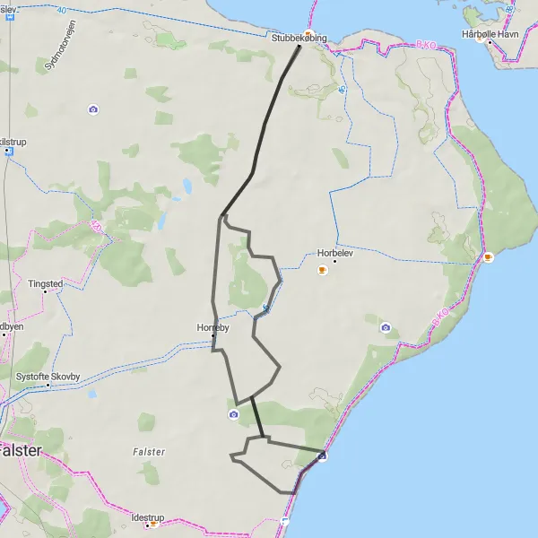 Map miniature of "Countryside Delight" cycling inspiration in Sjælland, Denmark. Generated by Tarmacs.app cycling route planner