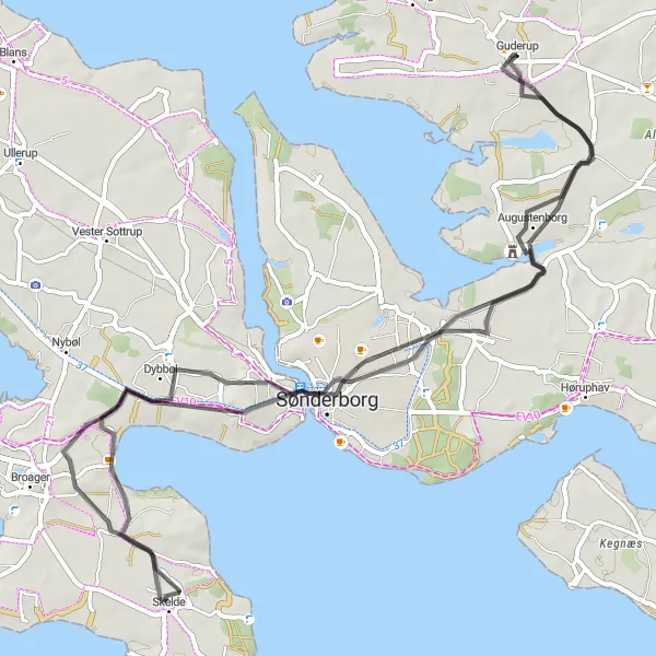 Map miniature of "Soluret to Ketting Loop" cycling inspiration in Syddanmark, Denmark. Generated by Tarmacs.app cycling route planner