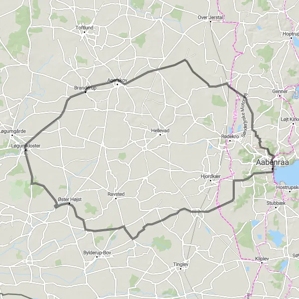 Map miniature of "Discovering the South Zealand Countryside" cycling inspiration in Syddanmark, Denmark. Generated by Tarmacs.app cycling route planner