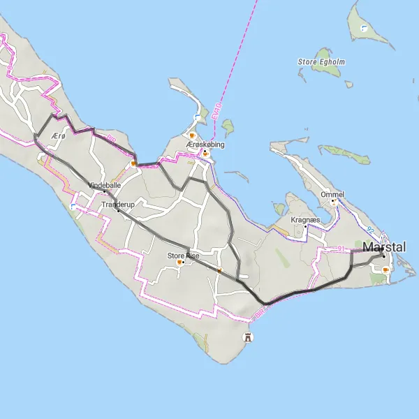 Map miniature of "Marstal to Bonavista Scenic Cycling Route" cycling inspiration in Syddanmark, Denmark. Generated by Tarmacs.app cycling route planner