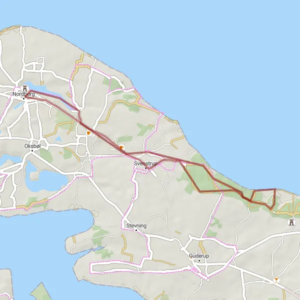 Map miniature of "Himmark Gravel Adventure" cycling inspiration in Syddanmark, Denmark. Generated by Tarmacs.app cycling route planner