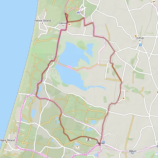 Map miniature of "Coastal Retreat" cycling inspiration in Syddanmark, Denmark. Generated by Tarmacs.app cycling route planner