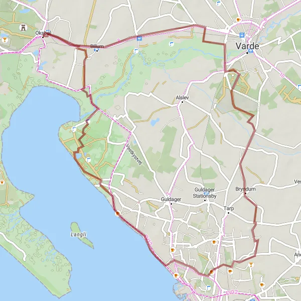 Map miniature of "Gravel Adventure Trail" cycling inspiration in Syddanmark, Denmark. Generated by Tarmacs.app cycling route planner