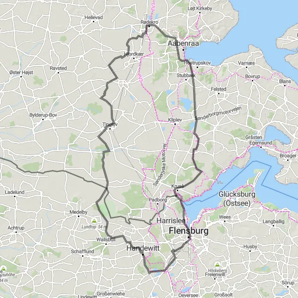 Map miniature of "Coastal Ride" cycling inspiration in Syddanmark, Denmark. Generated by Tarmacs.app cycling route planner