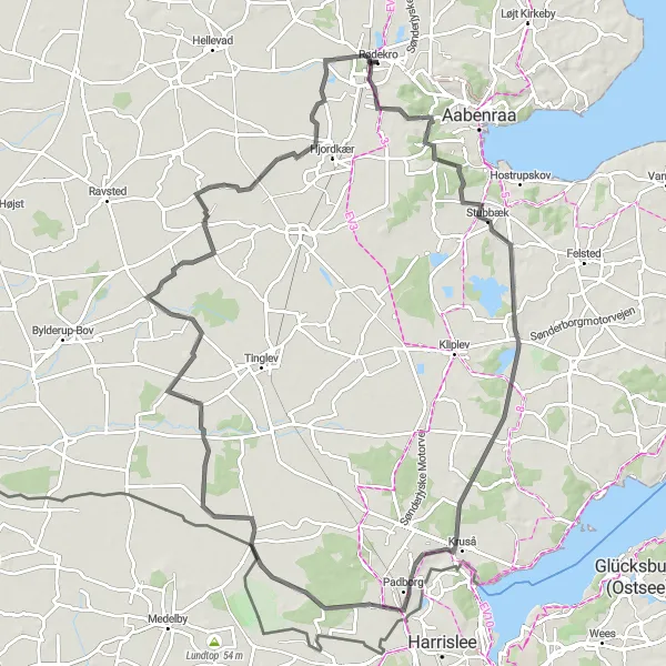 Map miniature of "Countryside Escape" cycling inspiration in Syddanmark, Denmark. Generated by Tarmacs.app cycling route planner