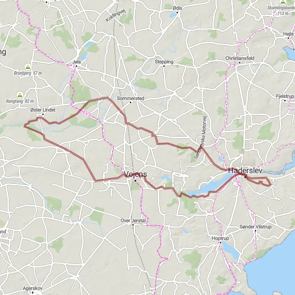 Map miniature of "Haderslev Gravel Ride" cycling inspiration in Syddanmark, Denmark. Generated by Tarmacs.app cycling route planner