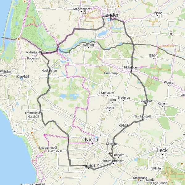 Map miniature of "The Posberg Loop" cycling inspiration in Syddanmark, Denmark. Generated by Tarmacs.app cycling route planner