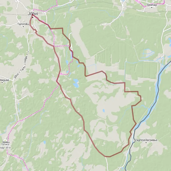 Map miniature of "The Agusalu Gravel Adventure" cycling inspiration in Eesti, Estonia. Generated by Tarmacs.app cycling route planner