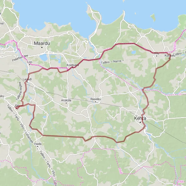 Map miniature of "Vaskjala Circuit" cycling inspiration in Eesti, Estonia. Generated by Tarmacs.app cycling route planner