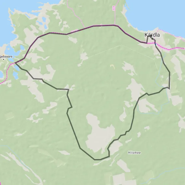 Map miniature of "Kärdla to Risti Adventure" cycling inspiration in Eesti, Estonia. Generated by Tarmacs.app cycling route planner