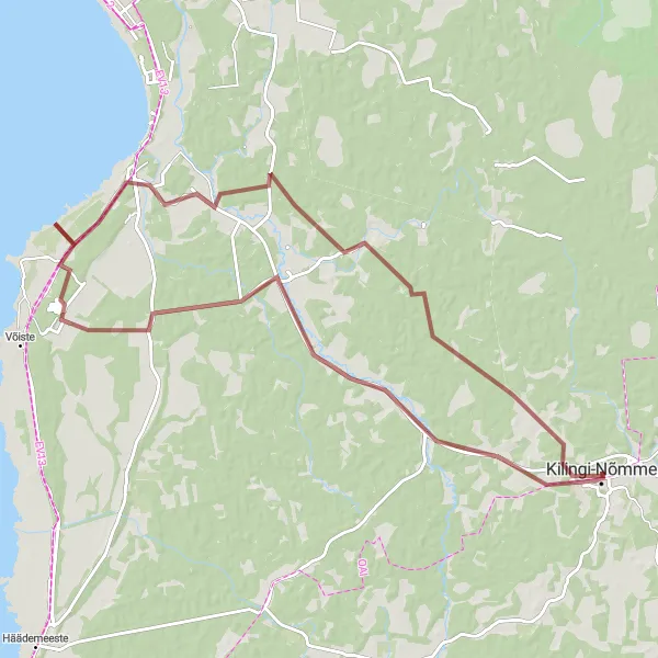 Map miniature of "Discovering the Countryside of Uulu" cycling inspiration in Eesti, Estonia. Generated by Tarmacs.app cycling route planner