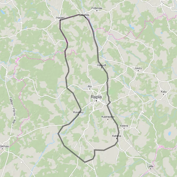 Map miniature of "Pukamäe Loop" cycling inspiration in Eesti, Estonia. Generated by Tarmacs.app cycling route planner