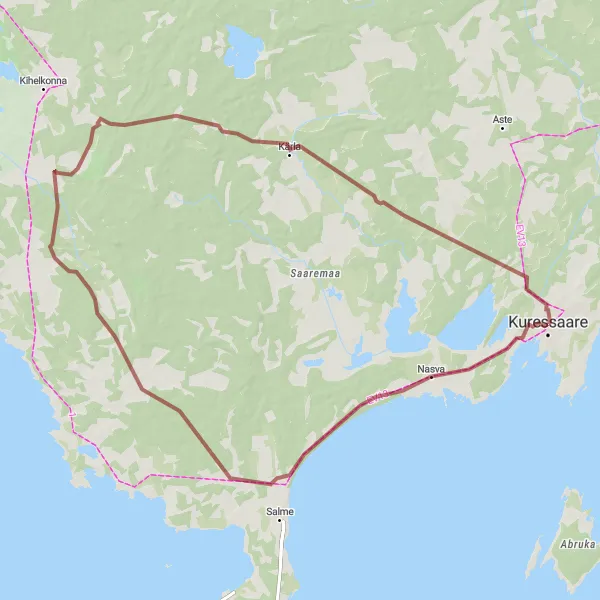 Map miniature of "Rural Charm and Natural Beauty" cycling inspiration in Eesti, Estonia. Generated by Tarmacs.app cycling route planner