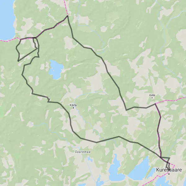 Map miniature of "The Road Explorer" cycling inspiration in Eesti, Estonia. Generated by Tarmacs.app cycling route planner