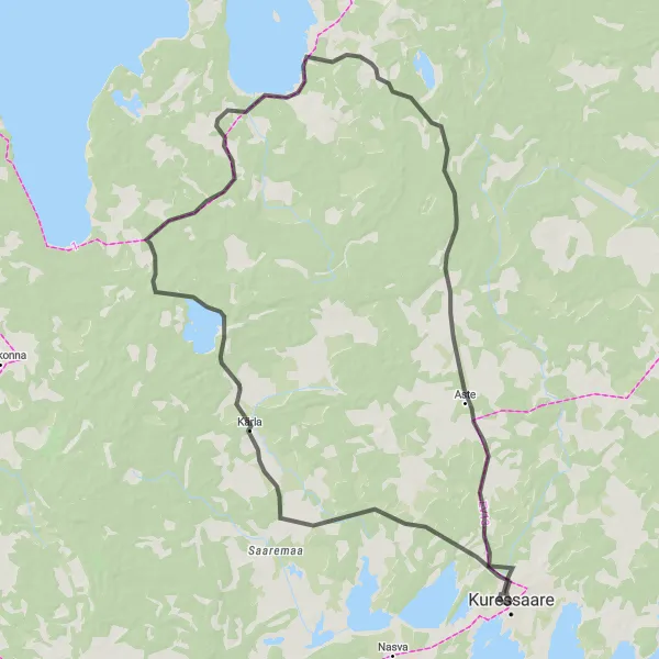 Map miniature of "Castle Adventure" cycling inspiration in Eesti, Estonia. Generated by Tarmacs.app cycling route planner