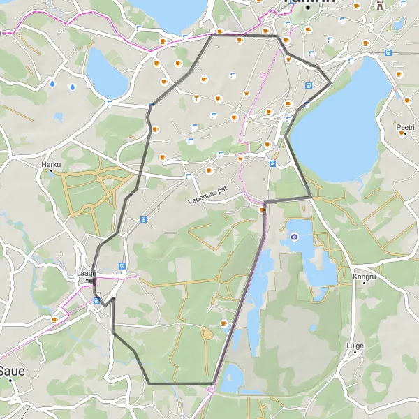 Map miniature of "Laagri to Kaja Loop" cycling inspiration in Eesti, Estonia. Generated by Tarmacs.app cycling route planner