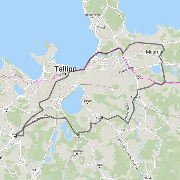 Map miniature of "Laagri - Patkuli viewing platform - Tallinn - Tallinn TV Tower - Ülejõe - Assaku - Nõmme" cycling inspiration in Eesti, Estonia. Generated by Tarmacs.app cycling route planner