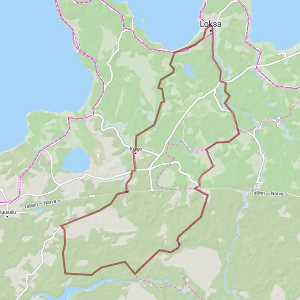 Map miniature of "Off the Beaten Path" cycling inspiration in Eesti, Estonia. Generated by Tarmacs.app cycling route planner