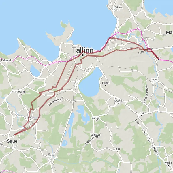 Map miniature of "Tallinn Exploration" cycling inspiration in Eesti, Estonia. Generated by Tarmacs.app cycling route planner
