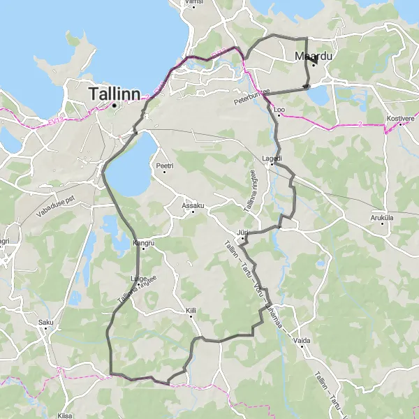 Map miniature of "Exploring Coastal Beauty" cycling inspiration in Eesti, Estonia. Generated by Tarmacs.app cycling route planner