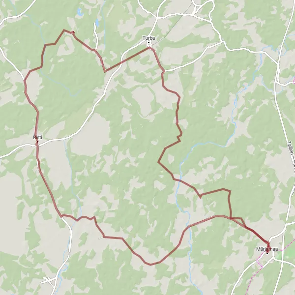 Map miniature of "Risti Gravel Loop" cycling inspiration in Eesti, Estonia. Generated by Tarmacs.app cycling route planner