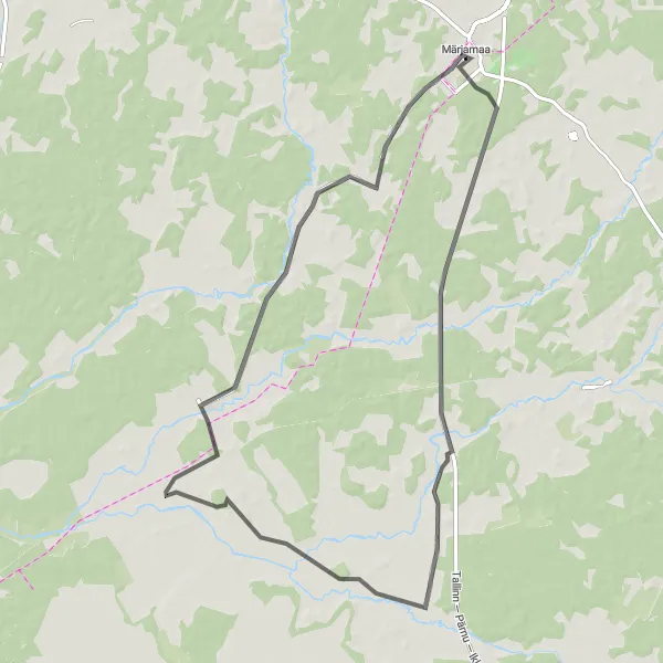 Map miniature of "Konuvere Circular Route" cycling inspiration in Eesti, Estonia. Generated by Tarmacs.app cycling route planner