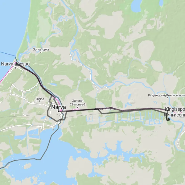 Map miniature of "The Cultural Trail" cycling inspiration in Eesti, Estonia. Generated by Tarmacs.app cycling route planner