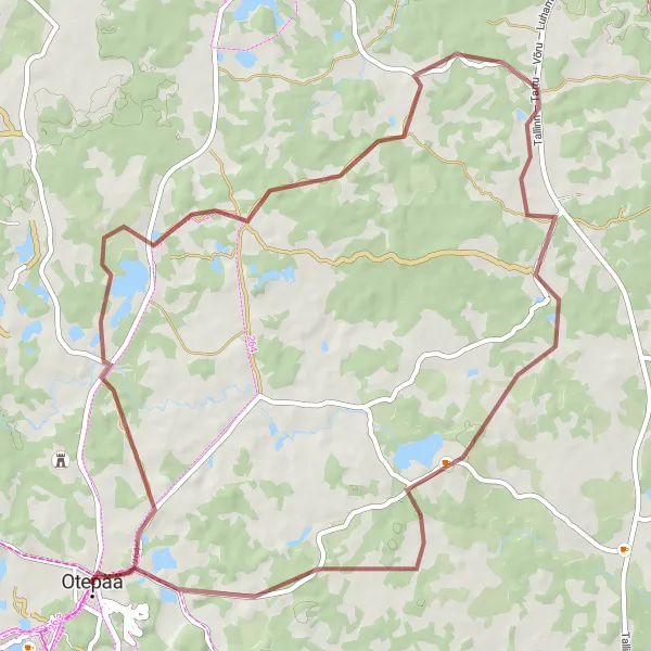 Map miniature of "Gravel Adventure" cycling inspiration in Eesti, Estonia. Generated by Tarmacs.app cycling route planner