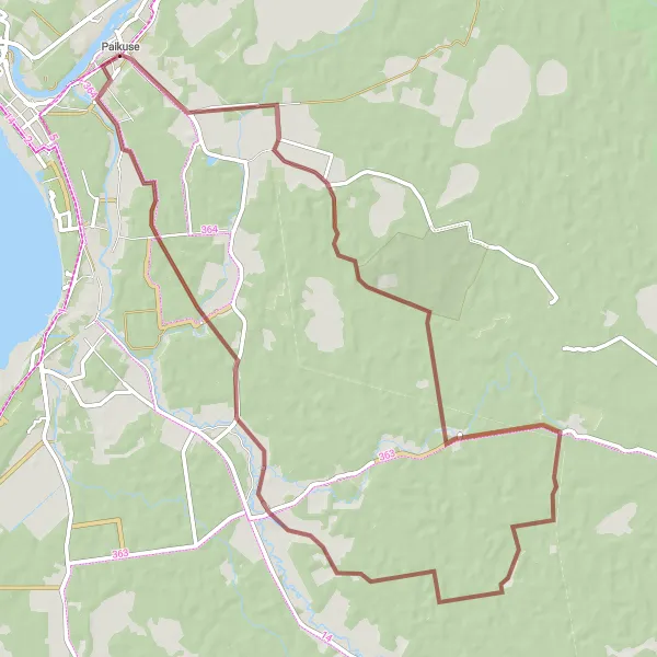 Map miniature of "Paikuse - Tammuru - Surju - Silla" cycling inspiration in Eesti, Estonia. Generated by Tarmacs.app cycling route planner