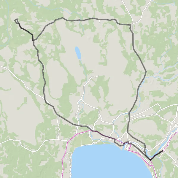 Map miniature of "Punane Torn - Munamägi - Audru - Kiisamaa - Sauga" cycling inspiration in Eesti, Estonia. Generated by Tarmacs.app cycling route planner