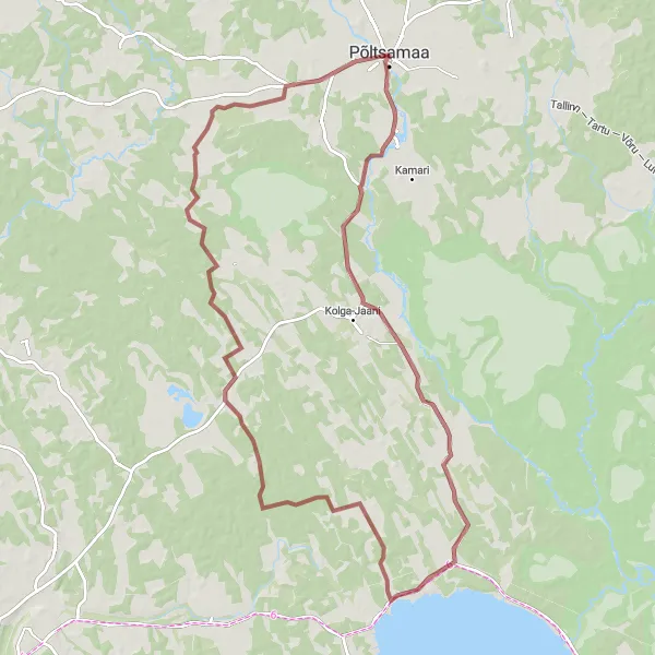 Map miniature of "Gravel Adventure" cycling inspiration in Eesti, Estonia. Generated by Tarmacs.app cycling route planner