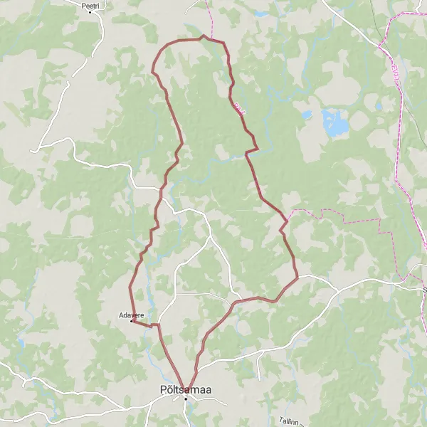 Map miniature of "Pajusi Loop" cycling inspiration in Eesti, Estonia. Generated by Tarmacs.app cycling route planner