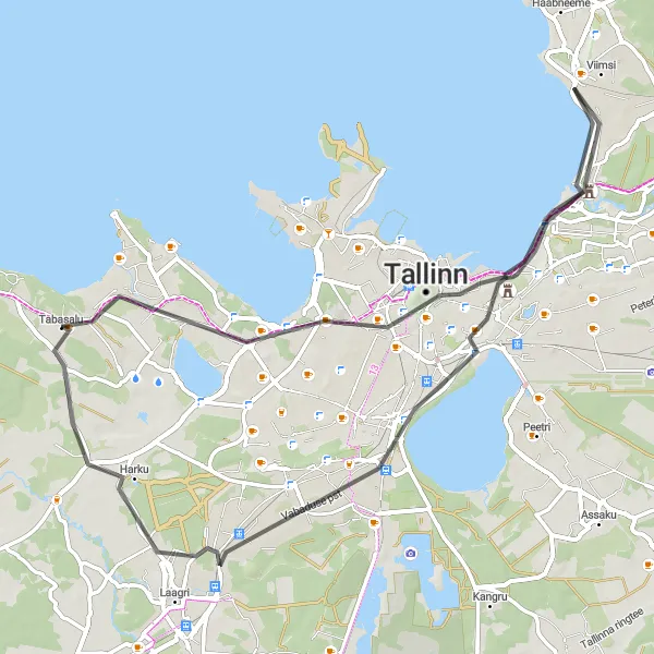 Map miniature of "Harku-Kadriorg Circular Route" cycling inspiration in Eesti, Estonia. Generated by Tarmacs.app cycling route planner
