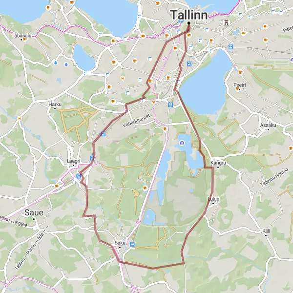 Map miniature of "Tallinn to Kristiine Gravel Route" cycling inspiration in Eesti, Estonia. Generated by Tarmacs.app cycling route planner