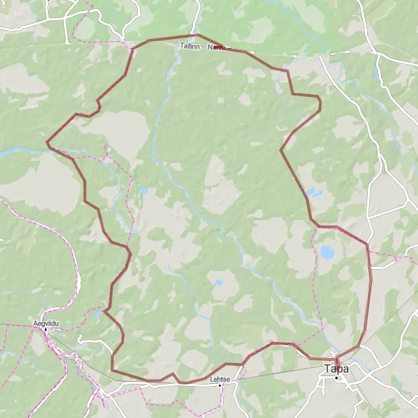 Map miniature of "Oru Escape" cycling inspiration in Eesti, Estonia. Generated by Tarmacs.app cycling route planner