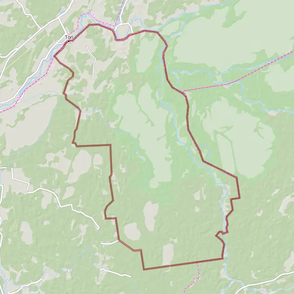 Map miniature of "Off-the-Beaten-Path Gravel Adventure" cycling inspiration in Eesti, Estonia. Generated by Tarmacs.app cycling route planner