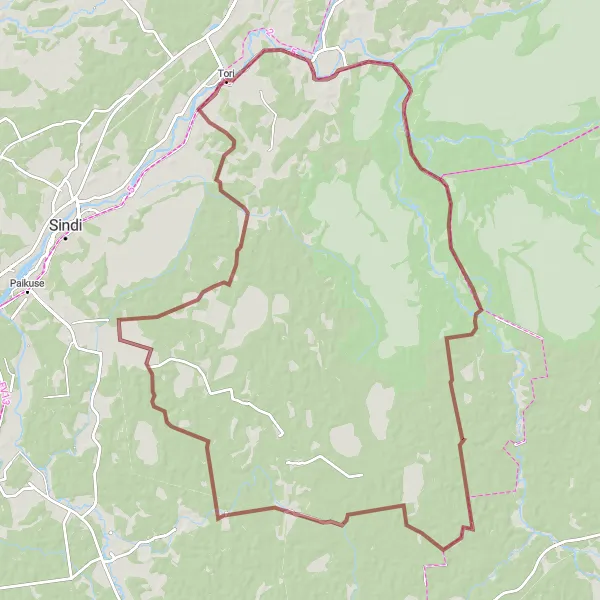 Map miniature of "Scenic Gravel Ride to Randivälja" cycling inspiration in Eesti, Estonia. Generated by Tarmacs.app cycling route planner